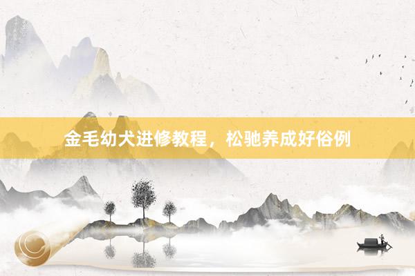 金毛幼犬进修教程，松驰养成好俗例